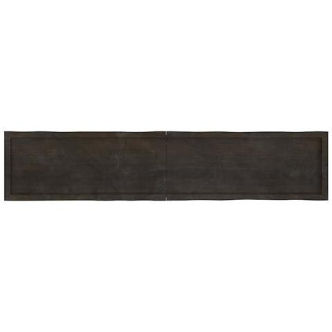Piano Tavolo Marrone Scuro 200x40x (2-4) cm Rovere Non Trattato - Foto 2