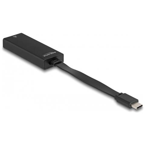 DeLOCK Adattatore USB Type-C da Gigabit LAN slim, RJ-45, USB C, 0,09 m, Nero - Foto 1