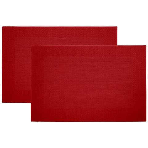 Set Tovagliette Americane Cucina Antiscivolo In Tinta Unita Lavabili In Vari Colori Set 2 Bordeaux - Foto 1