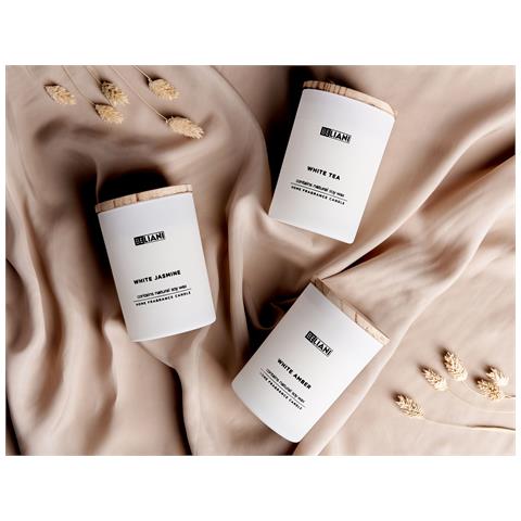 Set Di 3 Candele Profumate Cera Di Soia Ambra Bianca /tè Bianco /gelsomino Bianco Simplicity - Foto 1