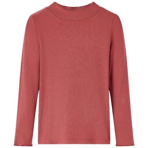 Maglietta Da Bambina Maniche Lunghe A Lupetto Rosso Bruciato 104 - Foto 1