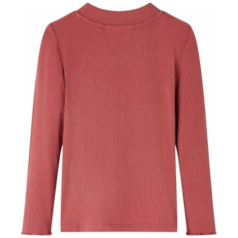 Maglietta Da Bambina Maniche Lunghe A Lupetto Rosso Bruciato 104 - Foto 2