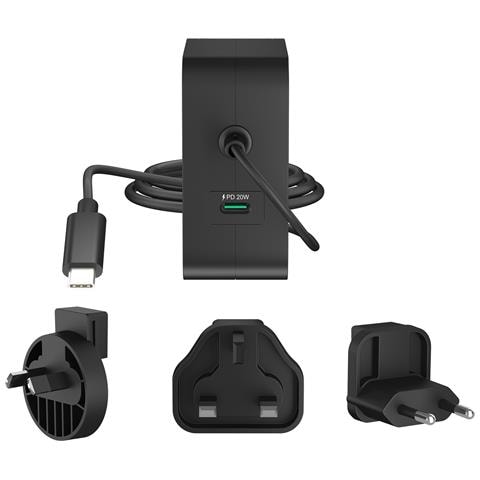 Caricatore GaN PD USB-C a 2 porte da 102 W con spine CA intercambiabili - Foto 2