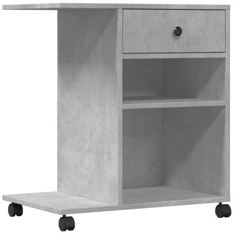 Supporto Per Stampante Con Ruote Grigio Cemento 60x40x68,5 Cm - Foto 2