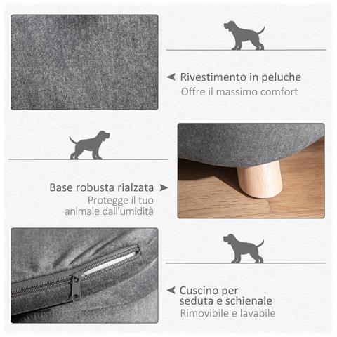 Cuccia Per Cani Di Taglia Piccola (max 10kg) Con Cuscino Lavabile, 70x47x30cm - Grigio Antracite - Foto 2