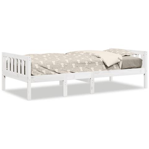 Letto Per Bambini Senza Materasso Bianco 90x190cm Massello Pino - Foto 2