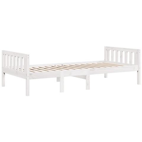 Letto Per Bambini Senza Materasso Bianco 90x190cm Massello Pino - Foto 3