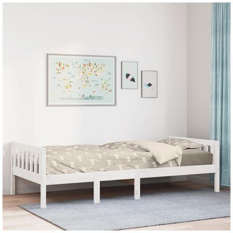 Letto Per Bambini Senza Materasso Bianco 90x190cm Massello Pino - Foto 1