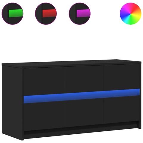 Mobile Porta Tv Con Led Nero 100x34x50 Cm In Truciolato - Foto 2