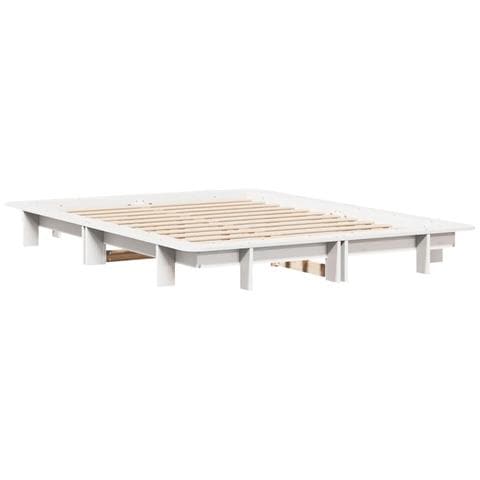 Letto Senza Materasso Bianco 120x190 Cm Legno Massello Di Pino - Foto 3