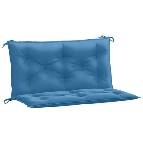 Cuscini Panca Giardino 2pz Blu Mélange 100x50x7cm Tessuto - Foto 2