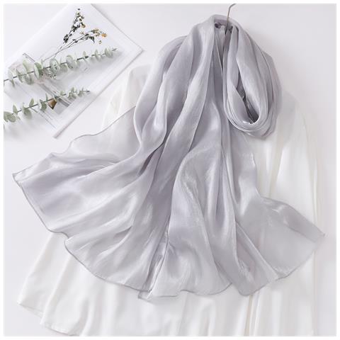 Elegante Sciarpa In Organza Grey - Foto 2