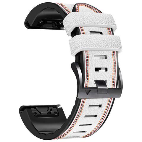 Cinturino In Silicone Bianco Per Garmin Fenix 8x 7 6x 6 5x 5 5s White 26 Mm - Foto 5