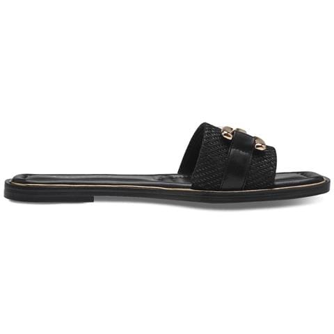Black Casual Open Slippers Ciabatte Tessile Scarpe Donna Nero Eu 37, 1-27100-42 001 - Foto 3