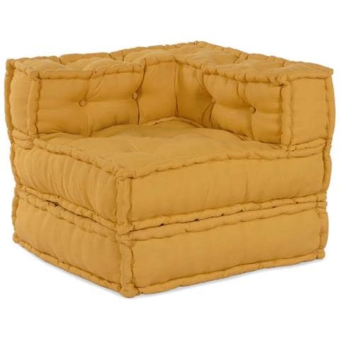 Pouf Modulare Giallo 70x70x54 in Tessuto - Foto 1