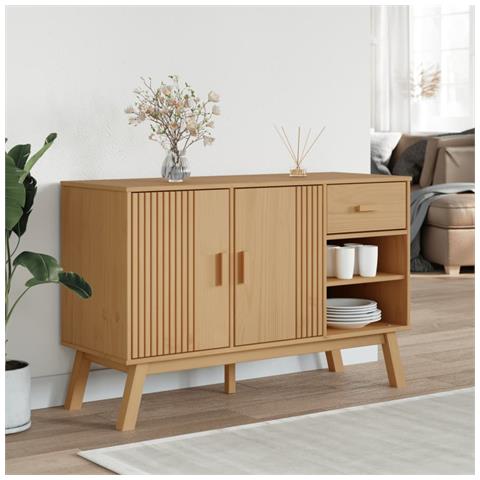 Credenza Olden Marrone 114x43x73,5 Cm In Legno Massello Di Pino - Foto 3