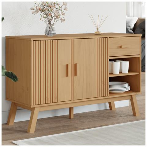 Credenza Olden Marrone 114x43x73,5 Cm In Legno Massello Di Pino - Foto 1