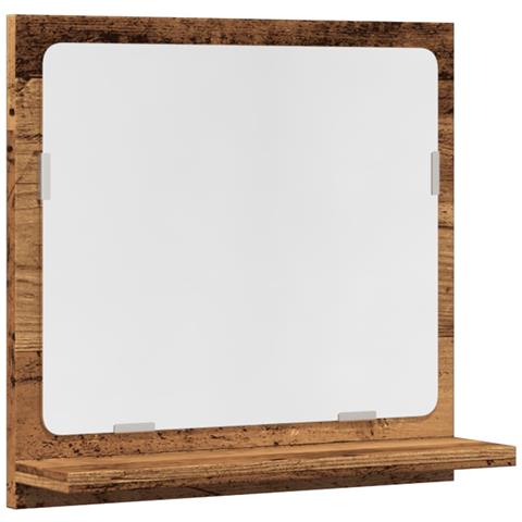 Mobile Da Bagno Con Specchio Legno Antico 40x11x37cm Truciolato - Foto 2