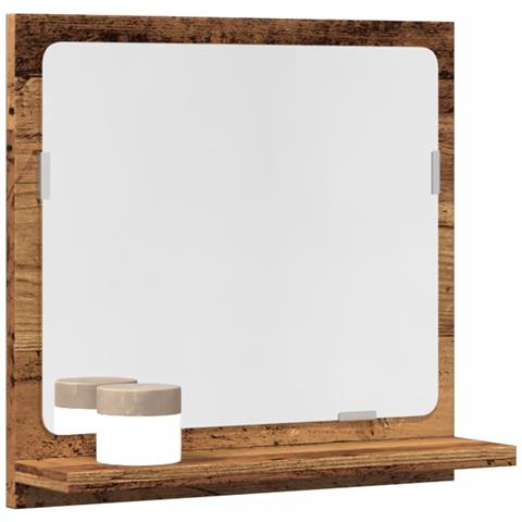 Mobile Da Bagno Con Specchio Legno Antico 40x11x37cm Truciolato - Foto 1