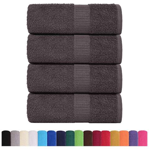 Asciugamani Ospiti 4 Pz Antracite 30x50 Cm 360 G/m 100% Cotone - Foto 2