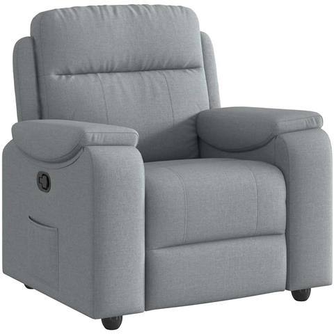 Poltrona Reclinabile In Tessuto Grigio Chiaro - Foto 2