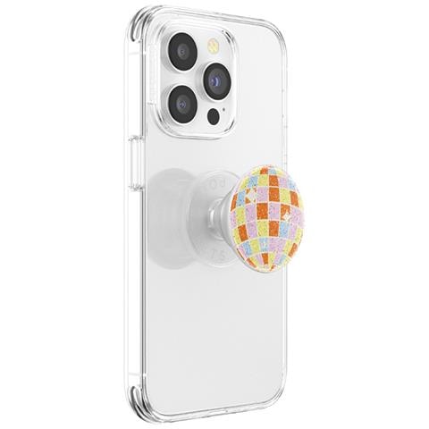 Popgrip Adesivo Universale Retro Disco Pattern Con Funzione Stand, Multicolore - Foto 4