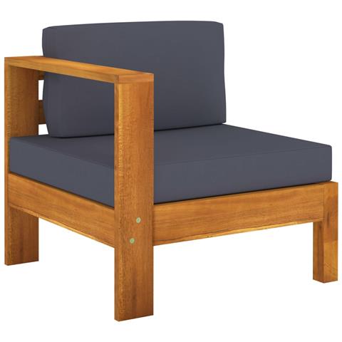 Lusso Casadino - Divano Centrale Con 1 Bracciolo Grigio Scuro Massello D'acacia - Foto 2