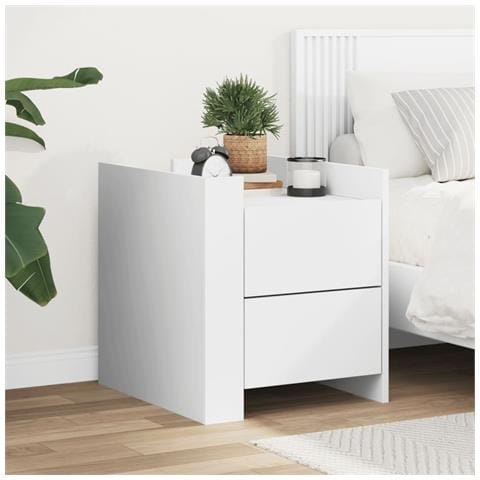 Lusso Casadino -  Comodino Bianco 45x50x50 Cm In Truciolato - Foto 8