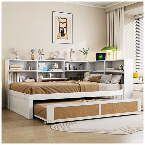 Divano Letto 140x200 Con Letto Estraibile Letto Singolo Per Bambini , Bianco - Foto 1