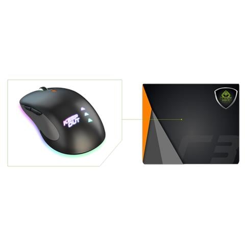 R3 tappetino per mouse Tappetino per mouse per gioco da computer Nero, Verde, Arancione - Foto 2