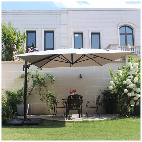 Palatino Set Di Ombrelloni Ecru 3x3m E 4 Piastrelle Zavorrate - Foto 2