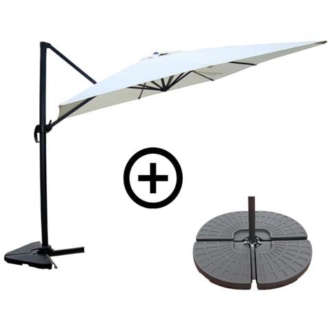 Palatino Set Di Ombrelloni Ecru 3x3m E 4 Piastrelle Zavorrate - Foto 1