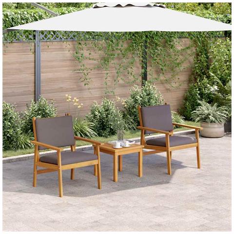 Sedia da giardino  2 pz con cuscini in legno massello di acacia - Foto 2