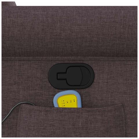 Poltrona Massaggiante Reclinabile Marrone Scuro in Tessuto - Foto 9