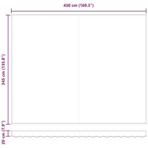 Tessuto di Sostituzione per Tenda per Telaio di 4.5x3.5 m Verde e Bianca - Foto 8