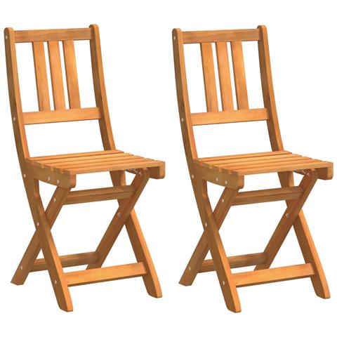 Sedie da giardino pieghevoli 2 pz 36x46x85 cm Legno massello di acacia - Foto 1