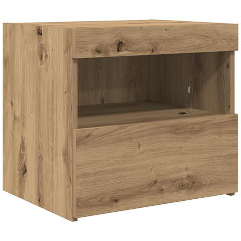Comodino  con luci LED Rovere Artigianale 50x40x45 cm - Foto 1