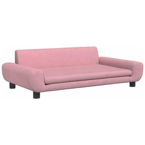 Lettino per Cani Rosa 100x54x33 cm in Velluto - Foto 1