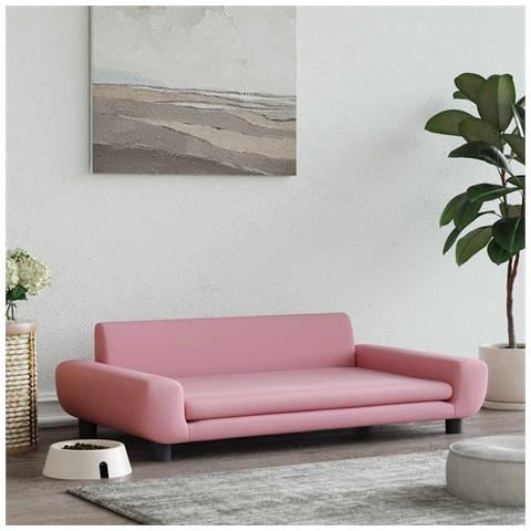 Lettino per Cani Rosa 100x54x33 cm in Velluto - Foto 2