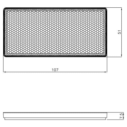 Catarifrangente Adesivo Rosso 105x48mm Confezione Da 10 Pezzi - Foto 2
