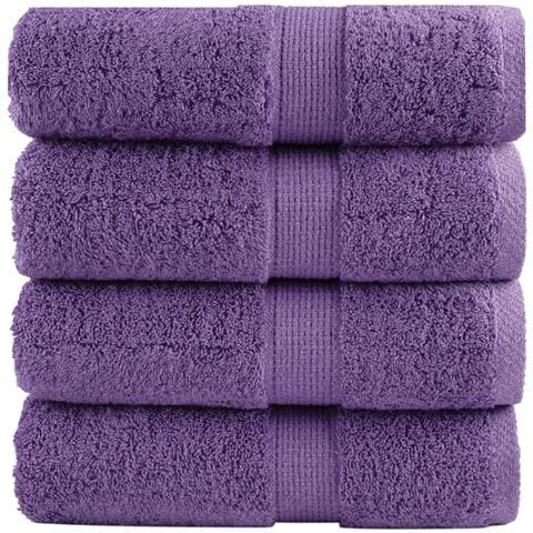 Asciugamani Premium SOLUND 4 pz Viola 30x30 cm 600 g/m² - Foto 1