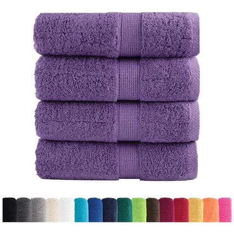 Asciugamani Premium SOLUND 4 pz Viola 30x30 cm 600 g/m² - Foto 2