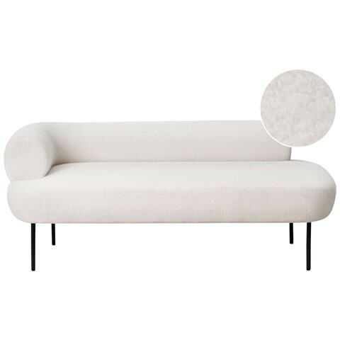 Chaise Longue Versione Sinistra Mirmande Bouclé Bianco Sporco - Foto 2