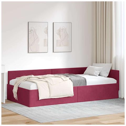 Cornice del letto ad angolo Altro Rosso vino 90 x 190 cm - Foto 2