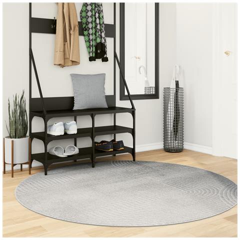 Tappeto IZA a Pelo Corto con Aspetto Scandinavo Grigio Ø 160 cm - Foto 2