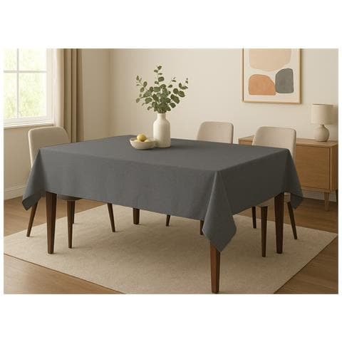 Tovaglia Cucina Soggiorno Antimacchia Idrorepellente Linen Rotonda 160cm Stone - Foto 5