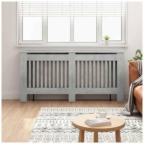 Copertura per radiatori Grigio cemento 172 x 19 x 81,5 cm - Foto 2