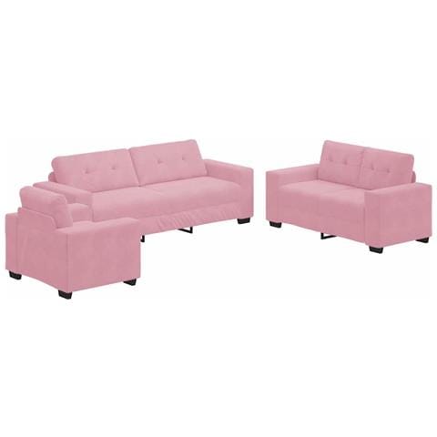 Set di divani 3 pz Rosa Velluto - Foto 1