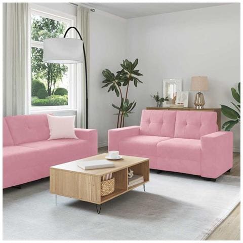 Set di divani 3 pz Rosa Velluto - Foto 2
