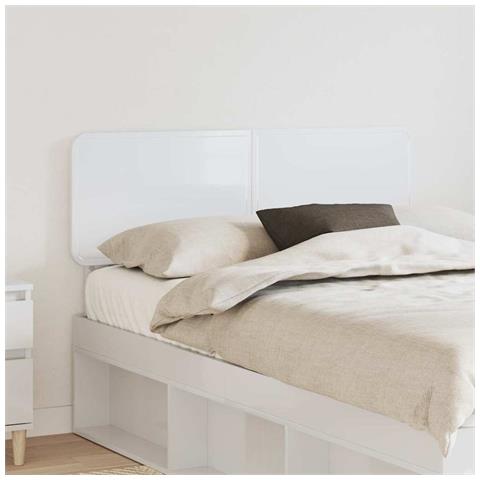 Testiera con testiera Bianco Lucido 135 cm Legno multistrato - Foto 2